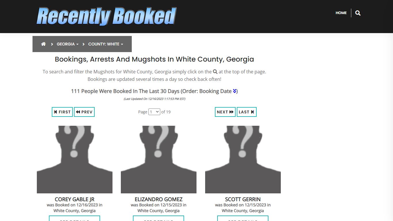 Recent bookings, Arrests, Mugshots in White County, Georgia